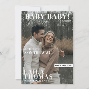 Baby Shower Magazine Cover Style Photos Modern Invitation