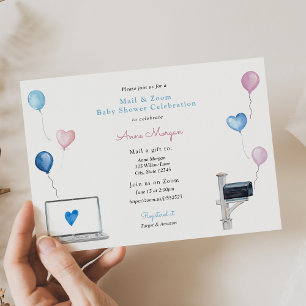 Baby Shower Mail and Zoom Baby Shower Celebration Invitation