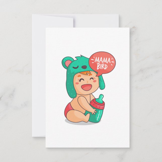 baby shower mama bird thank you card (Front)