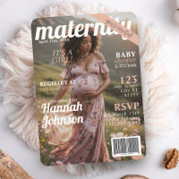 Baby Shower Maternity Magazine Cover Invitation