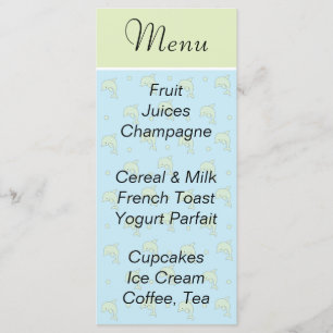 Baby Shower Menu "Blue Dolphins"