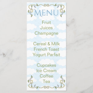Baby Shower Menu "Castle in the Sky/Yellow"