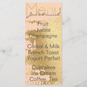 Baby Shower Menu "Classic Gold/Pink"
