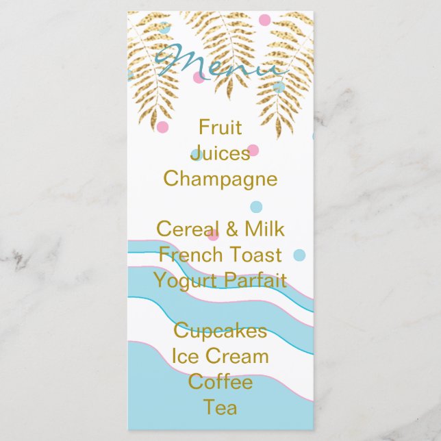 Baby Shower Menu "Flamingo Mummy & Baby" (Front)