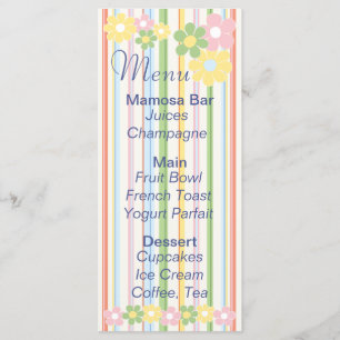 Baby Shower Menu "Flowers and Stripes"