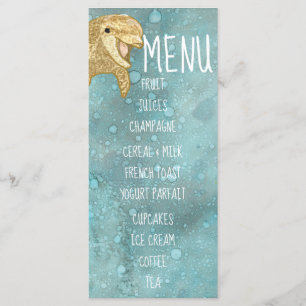Baby Shower Menu "Gold Baby Dolphin"
