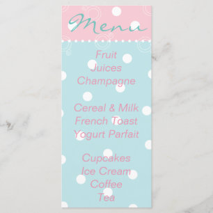 Baby Shower Menu "Pink Blue Baby"
