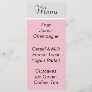 Baby Shower Menu "Pink Dolphins"