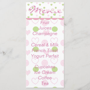 Baby Shower Menu "Sugar & Spice"