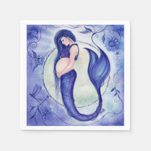 Baby shower mermaid napkins by Renee Lavoie