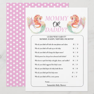 Baby Shower Mermaid Under the sea. Mummy or Daddy  Invitation