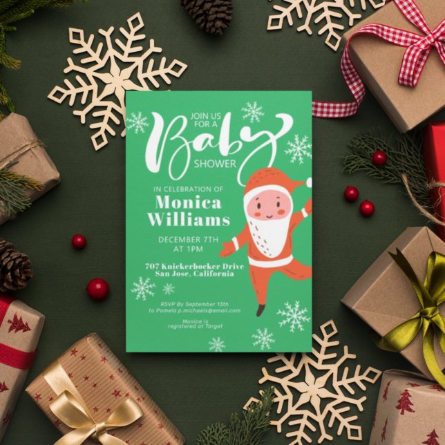 Baby Shower | Merry Christmas Santa Claus Invitation (Creator Uploaded)