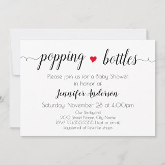 Baby Shower Minimalist Black and White Invitation