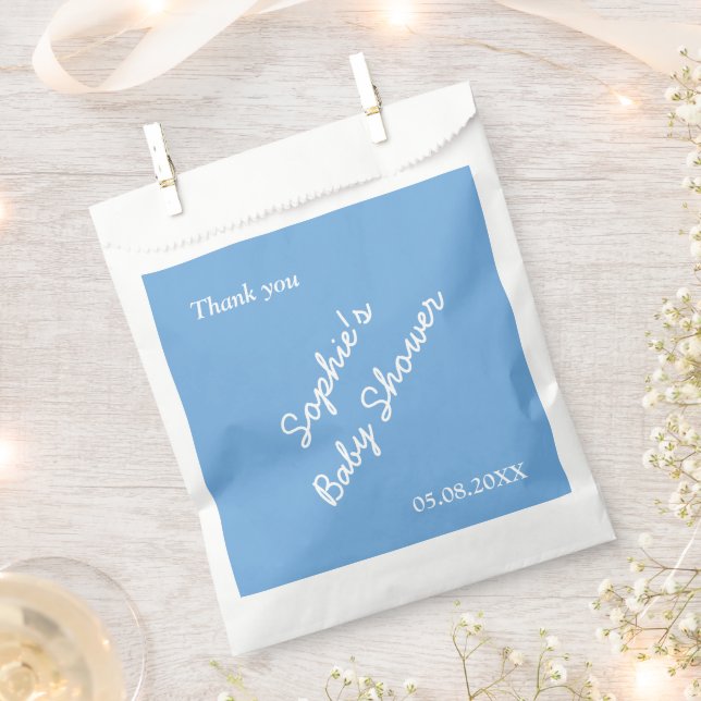 Baby Shower Minimalist Blue Favour Bags (Clipped)