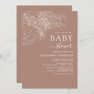 Baby Shower Minimalist Pampas Grass Boho Invitatio Invitation