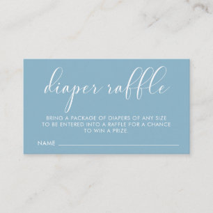 Baby Shower Minimalistic Blue Diaper Raffle Enclosure Card