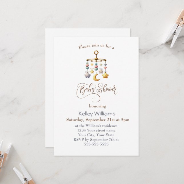 Baby Shower Mobile Invitation (Front/Back In Situ)