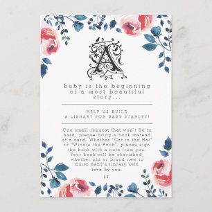 Baby Shower Modern Floral Storybook Enclosure Card