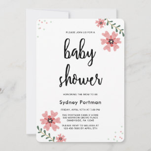 Baby Shower Modern Pretty Floral Invitation