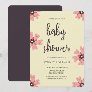 Baby Shower Modern Pretty Floral Invitation