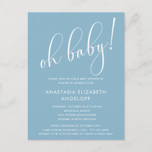 Baby Shower Modern Script Sage Green Invitation Postcard