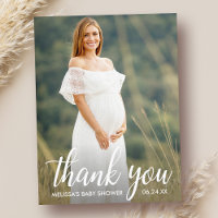 Baby Shower Modern Script Thank You Photo