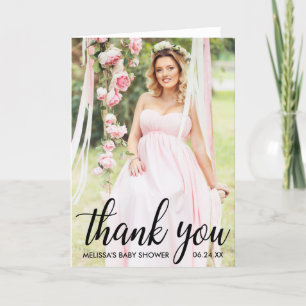 Baby Shower Modern Thank You Photo Fold Card