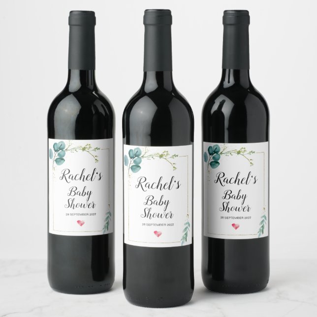 Baby Shower Mom to Be Baby Girl Boy Shower Wine Label (Bottles)