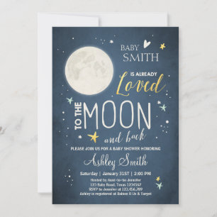 Baby Shower Moon and Stars Space Galaxy Shower Invitation
