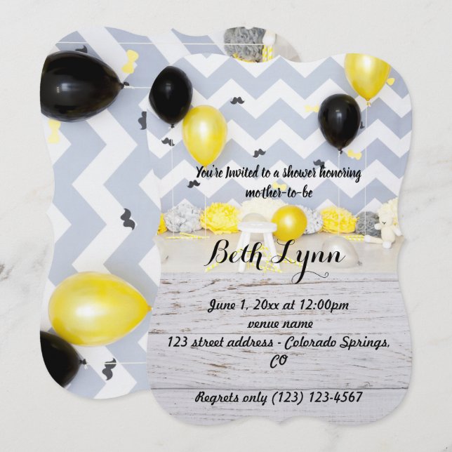 Baby Shower Moustache moustaches Destiny's Destiny Invitation (Front/Back)
