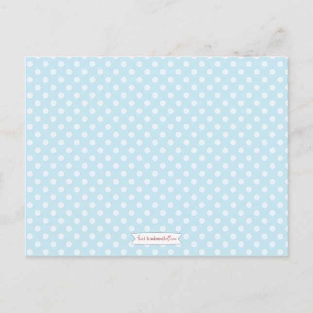 Baby Shower Mum Advice Card Blue Polka Dot (Front)
