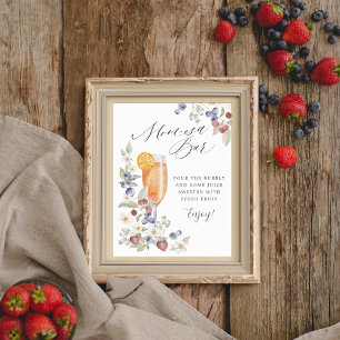Baby Shower Mum-osa Bar Wild Berries & Flowers Poster