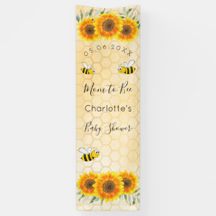 Baby Shower mum to bee sunflowers yellow honeycomb Banner