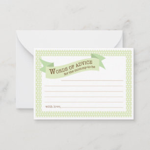Baby Shower Mummy Advice Card Green