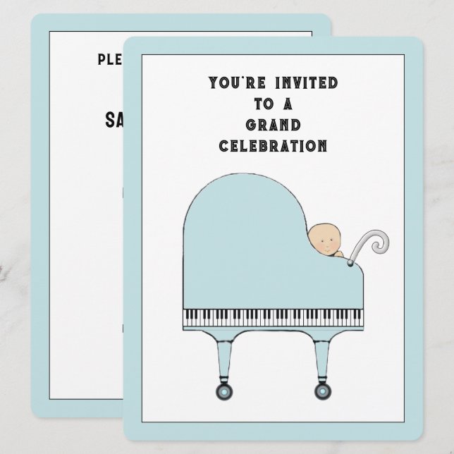 Baby Shower Music Theme Invitation (Front/Back)