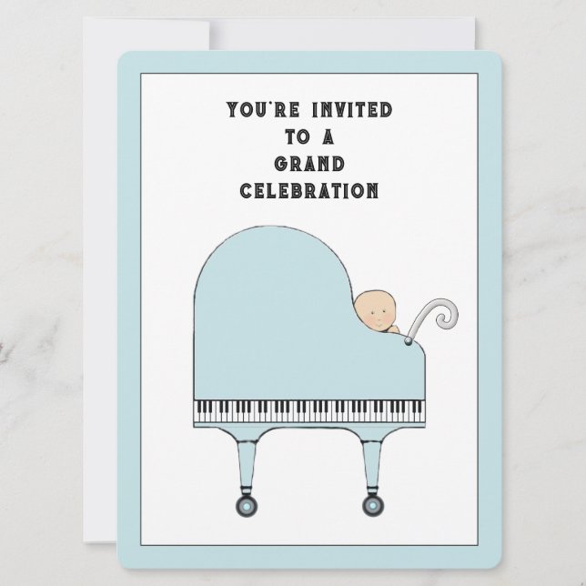 Baby Shower Music Theme Invitation (Front)