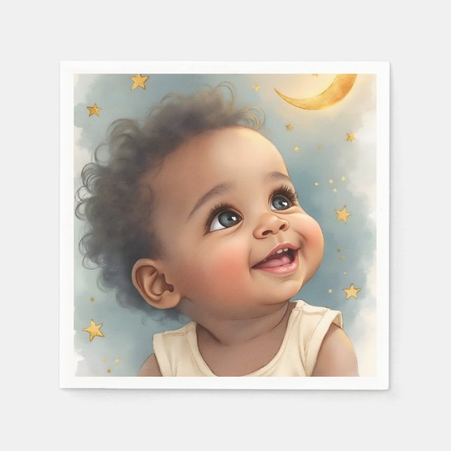 Baby Shower Napkin – A Little Star Baby Design (Front)
