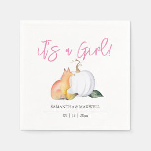 Baby Shower Napkins Fall Woodland Pumpkin 