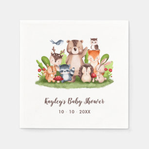 Baby Shower Napkins Woodland Animals Forest Boho