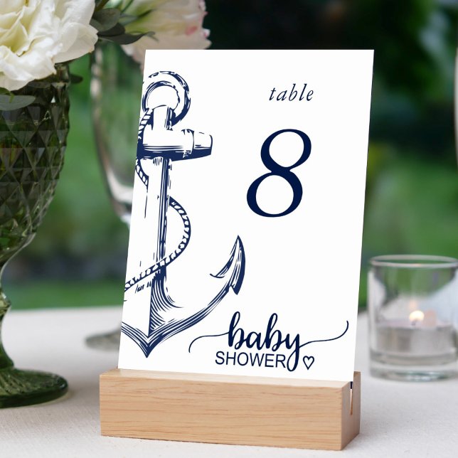 Baby Shower Nautical Anchor Table Number (Creator Uploaded)