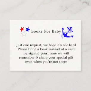 Baby Shower Nautical Boys Cute Sailor Blue Enclosure Card