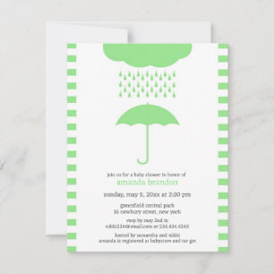 Baby Shower Neutral Green Umbrella Invitation