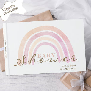 Baby Shower Neutral Rainbow Guest Book