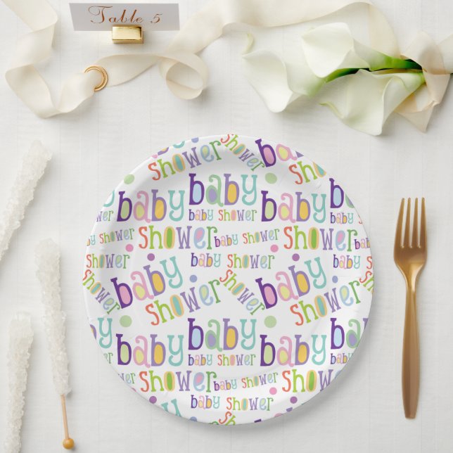 Baby Shower Newborn Celebration Paper Plate (Wedding)