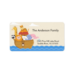 Baby Shower Noah's Ark address Label
