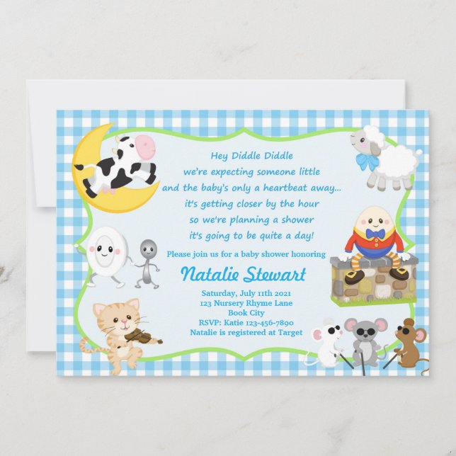 Baby Shower Nursery Rhyme  Invitation (Front)