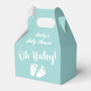Baby Shower Oh Baby Feet Mint Green Favour Box