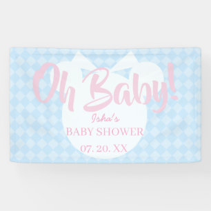 Baby Shower Oh Baby Light Blue Wall Decor Banner