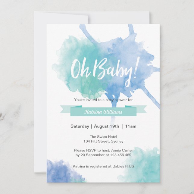 Baby Shower Oh baby splash invitation (Front)