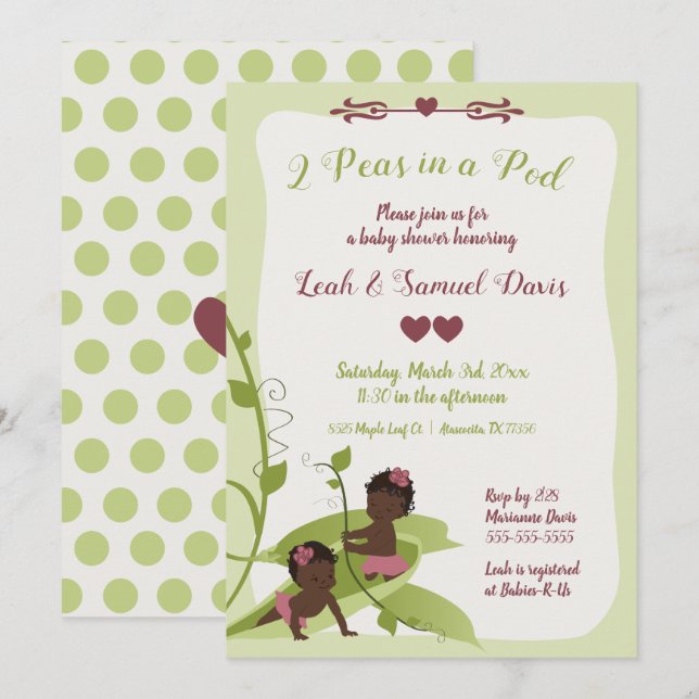 Baby Shower or 1st Birthday Invitation (Front/Back)
